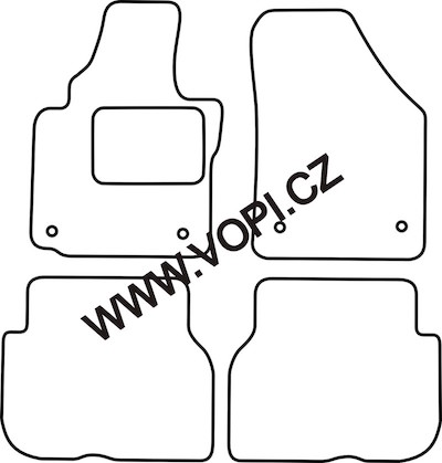 Textil-Autoteppiche Volkswagen Touran 2003 - 2015 Carfit (4935)